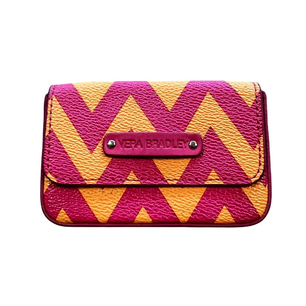 Vera Bradley Ziggy Zags Pink + Orange Coin Purse